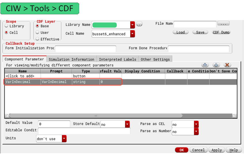 Edit CDF to add a variable for user input